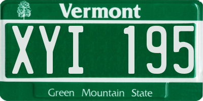 VT license plate XYI195