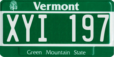 VT license plate XYI197