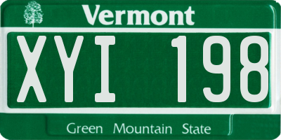 VT license plate XYI198