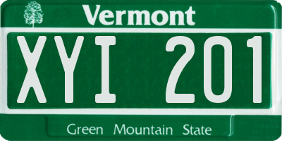 VT license plate XYI201