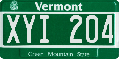VT license plate XYI204