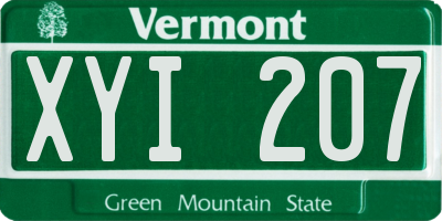 VT license plate XYI207