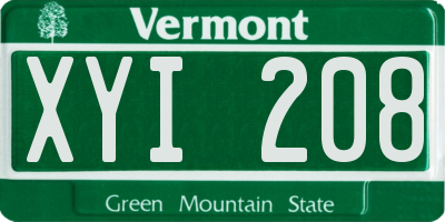 VT license plate XYI208