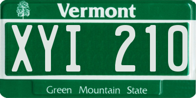 VT license plate XYI210