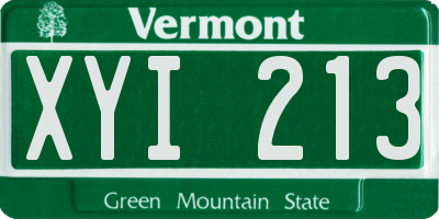 VT license plate XYI213