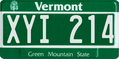 VT license plate XYI214