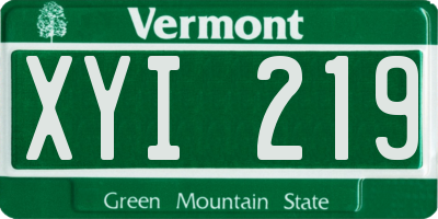 VT license plate XYI219