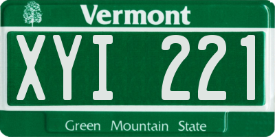 VT license plate XYI221