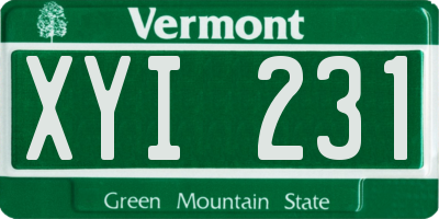 VT license plate XYI231