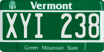VT license plate XYI238