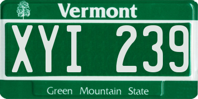 VT license plate XYI239
