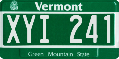 VT license plate XYI241