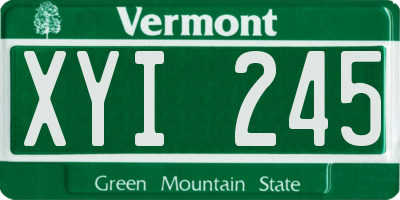 VT license plate XYI245