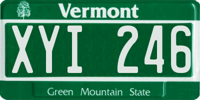 VT license plate XYI246