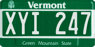 VT license plate XYI247