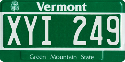 VT license plate XYI249
