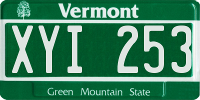 VT license plate XYI253