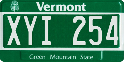 VT license plate XYI254