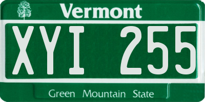 VT license plate XYI255