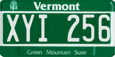 VT license plate XYI256
