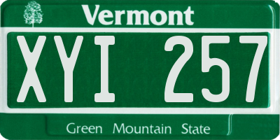 VT license plate XYI257