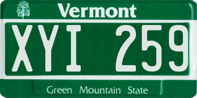 VT license plate XYI259