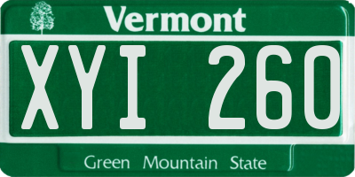VT license plate XYI260