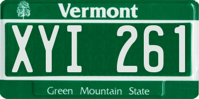 VT license plate XYI261