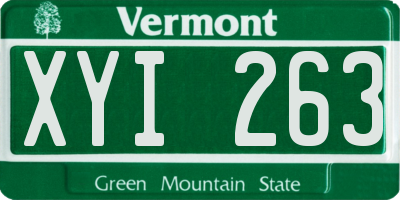 VT license plate XYI263