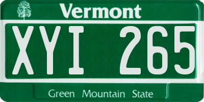 VT license plate XYI265
