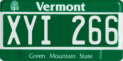 VT license plate XYI266