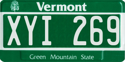 VT license plate XYI269