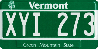 VT license plate XYI273