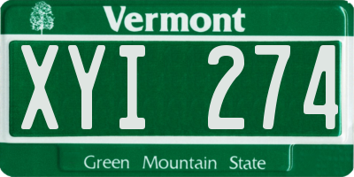 VT license plate XYI274
