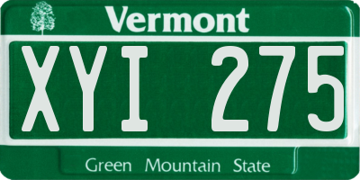 VT license plate XYI275