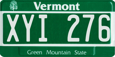 VT license plate XYI276