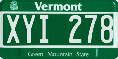 VT license plate XYI278