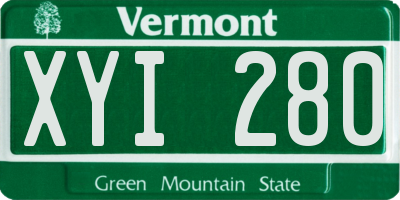 VT license plate XYI280
