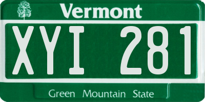 VT license plate XYI281