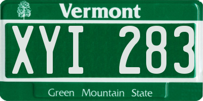 VT license plate XYI283