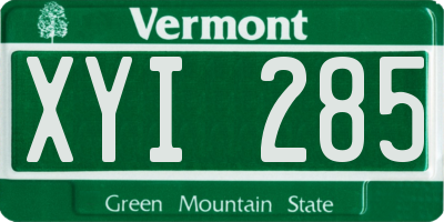 VT license plate XYI285