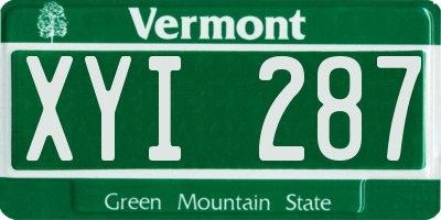 VT license plate XYI287