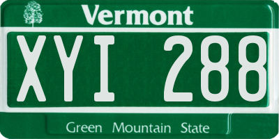 VT license plate XYI288
