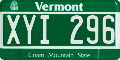VT license plate XYI296