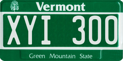 VT license plate XYI300
