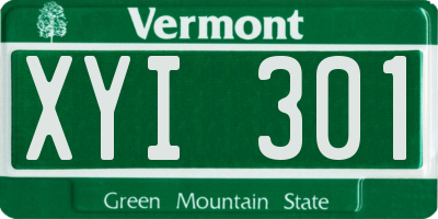 VT license plate XYI301