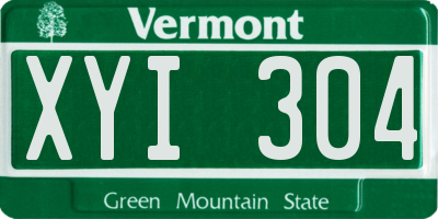 VT license plate XYI304