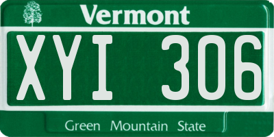 VT license plate XYI306