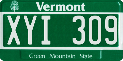 VT license plate XYI309