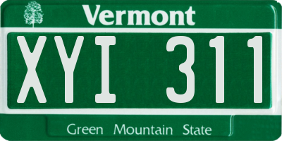 VT license plate XYI311